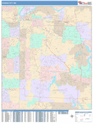 Kansas City Digital Map Color Cast Style